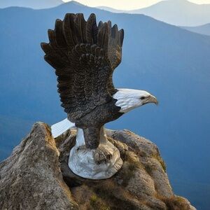 Vintage Majestic Eagle Figurine with Outstretched Wings